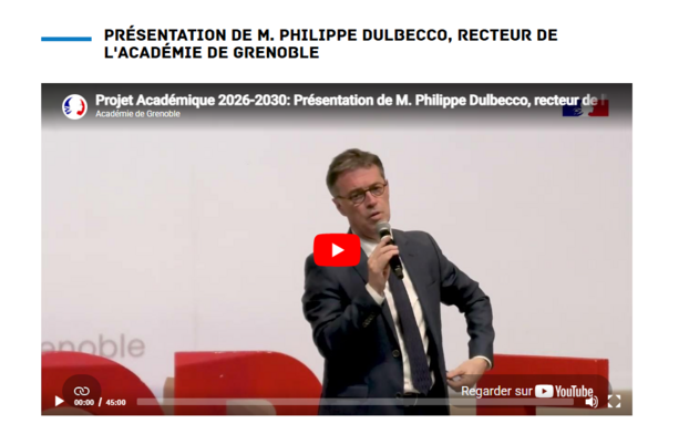 M Philippe DULBECCO, recteur de l'académie de Grenoble